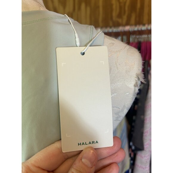 Halara Cut Out Curved Hem Running Tank Top Almost Aqua Sz S NWT Workout - Picture 11 of 11